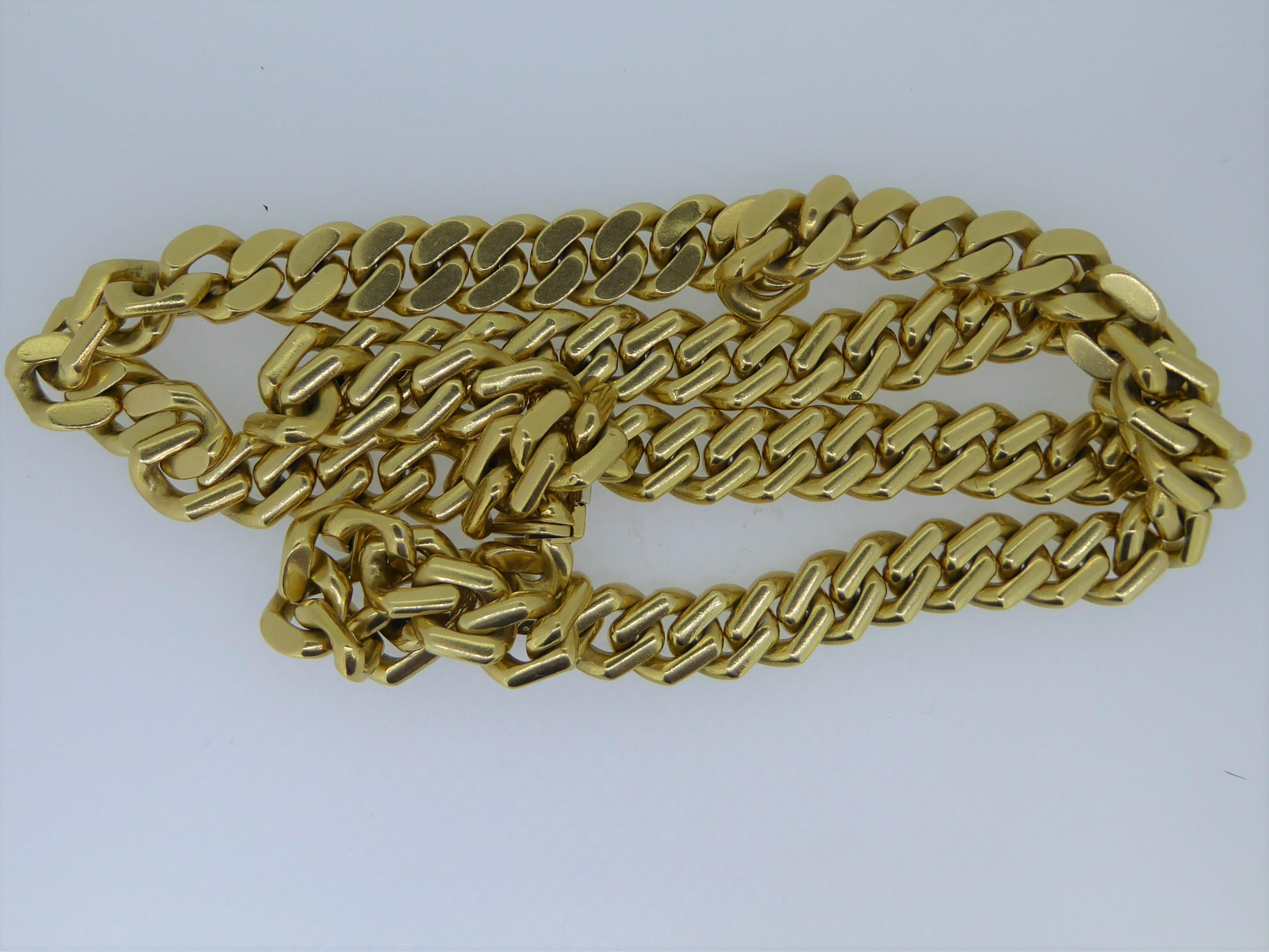Bulgari 18 Carat Yellow Gold Heavy Link Chain Necklace For Sale 1