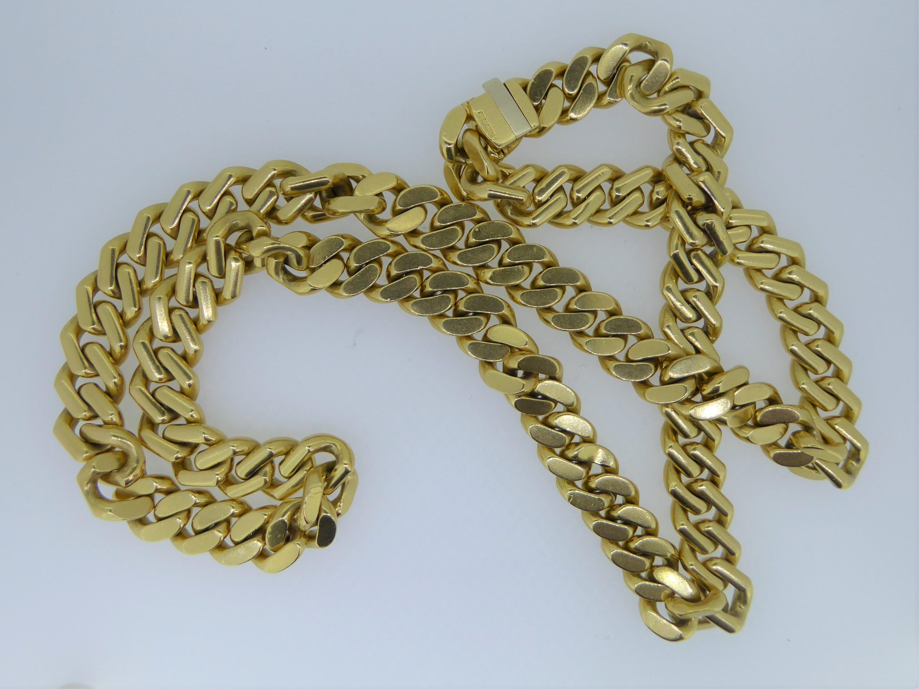 Bulgari 18 Carat Yellow Gold Heavy Link Chain Necklace For Sale 2