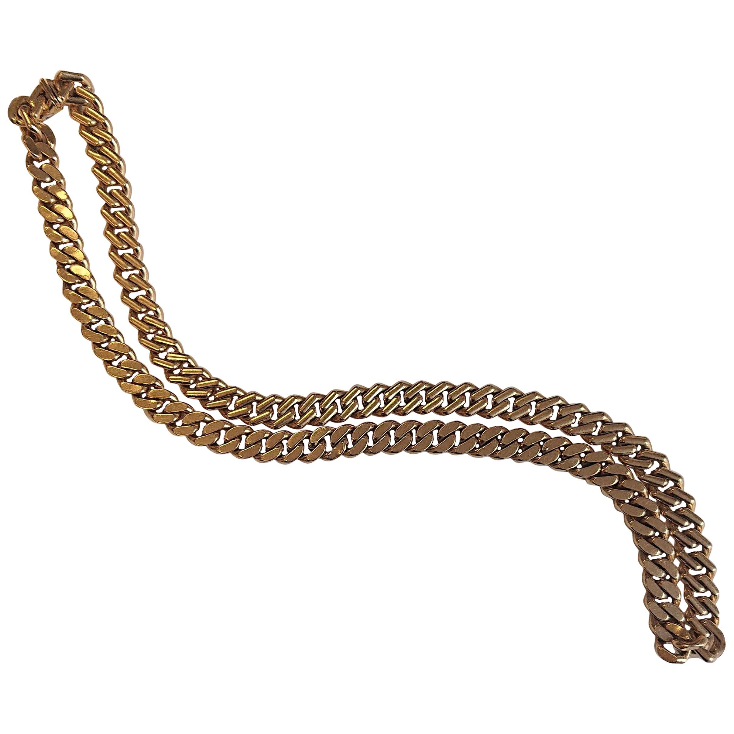 Bulgari 18 Carat Yellow Gold Heavy Link Chain Necklace For Sale