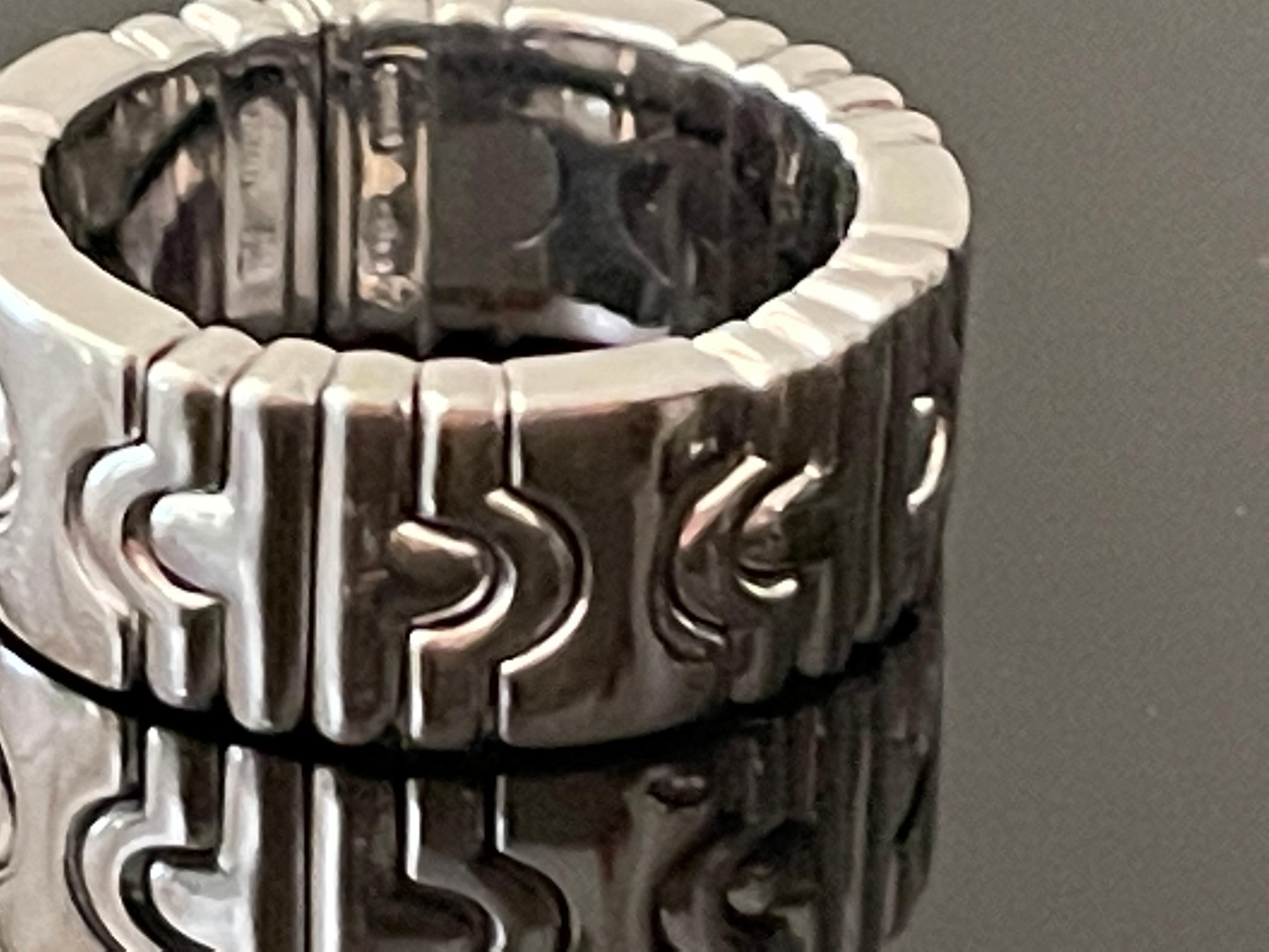 Bulgari, bague Parentesi en or blanc 18 carats Bon état - En vente à Zurich, Zollstrasse