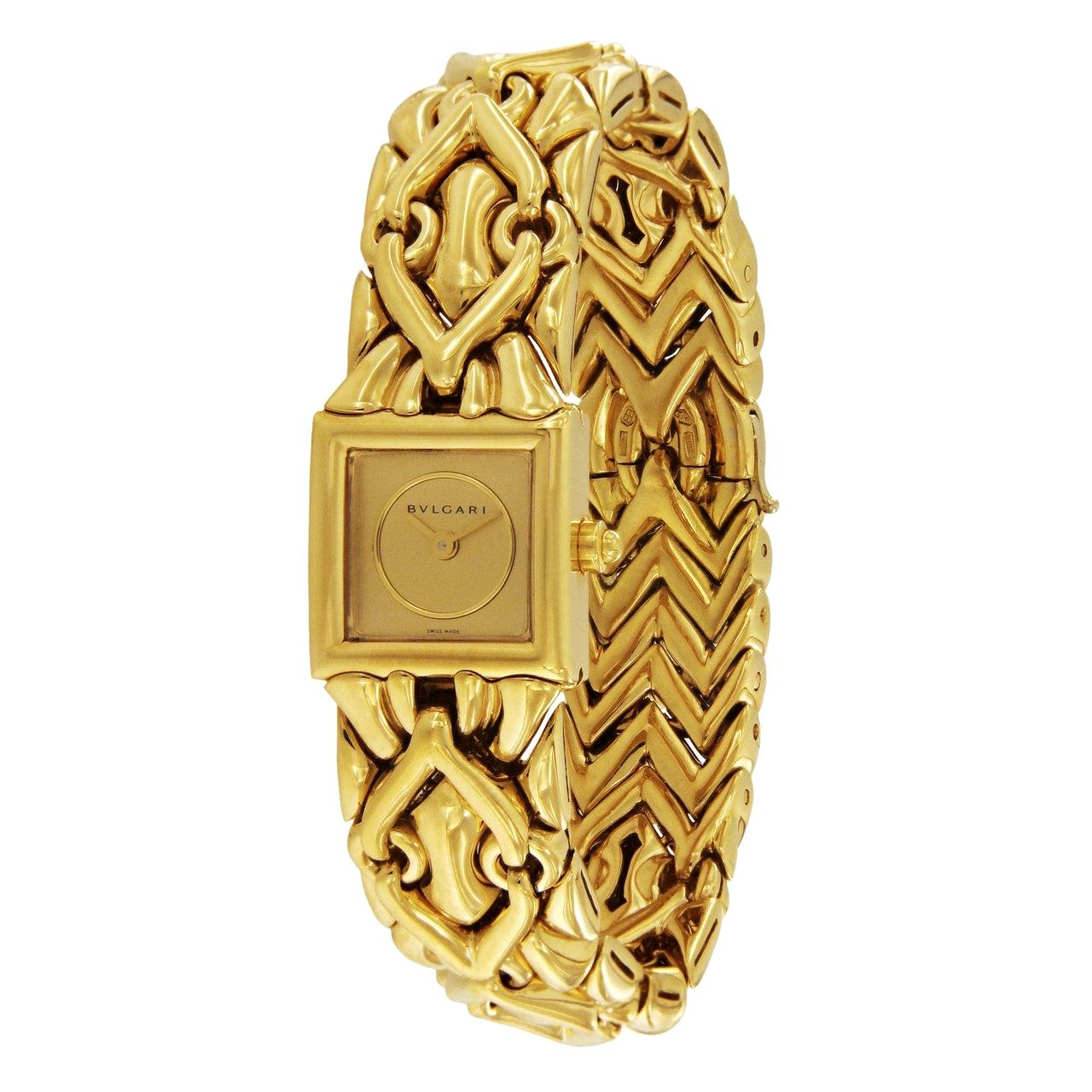 Bulgari 18 Karat Gold Trika Bracelet Watch BJ 07