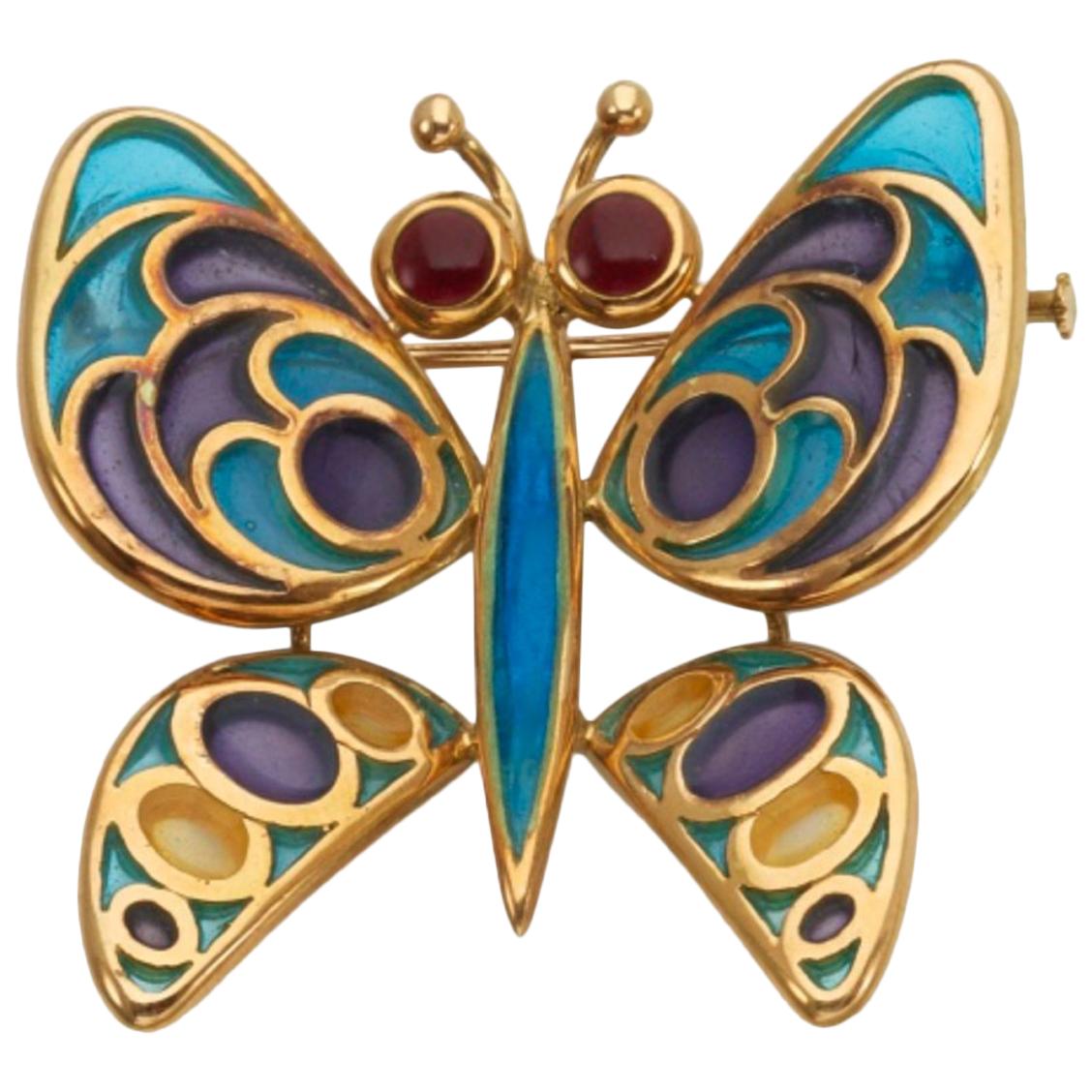Bulgari 18 Karat Gold Vitrum Pastae Butterfly Brooch