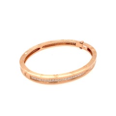 Bulgari Bracelet jonc moyen B.Zero1 en or rose 18 carats avec pavé de diamants