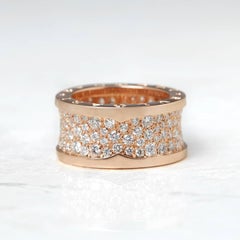 Bulgari 18 Karat Rose Gold Round Brilliant Cut Diamond B.Zero 1 Ring