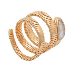 Bulgari 18 Karat Rose Gold Serpenti Diamond Triple Wrap Ladies Watch SPP35G
