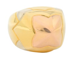 Bulgari 18 Karat Tri-Colored Gold Pyramide Band Ring