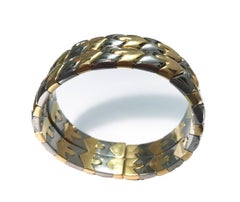 Bulgari 18 Karat Two-Tone Cuff Bangle Bracelet