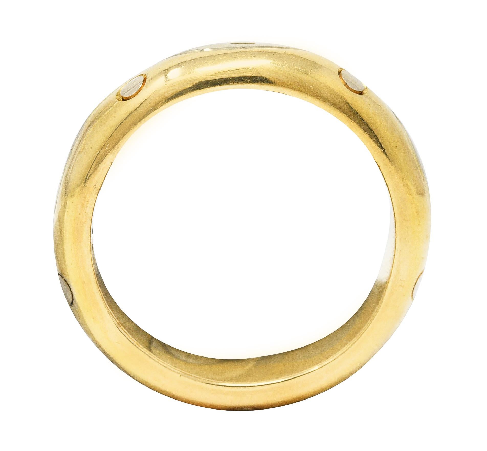Women's or Men's Bulgari 18 Karat Two-Tone Gold Onda Vintage Band Ring