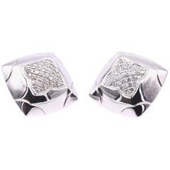 Bulgari 18 Karat White Gold Diamond Earrings