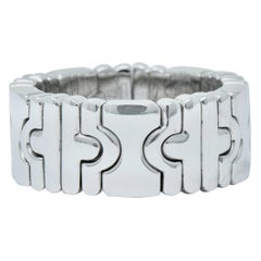 Vintage Bulgari 18 Karat White Gold Parentesi Band Ring, circa 1990