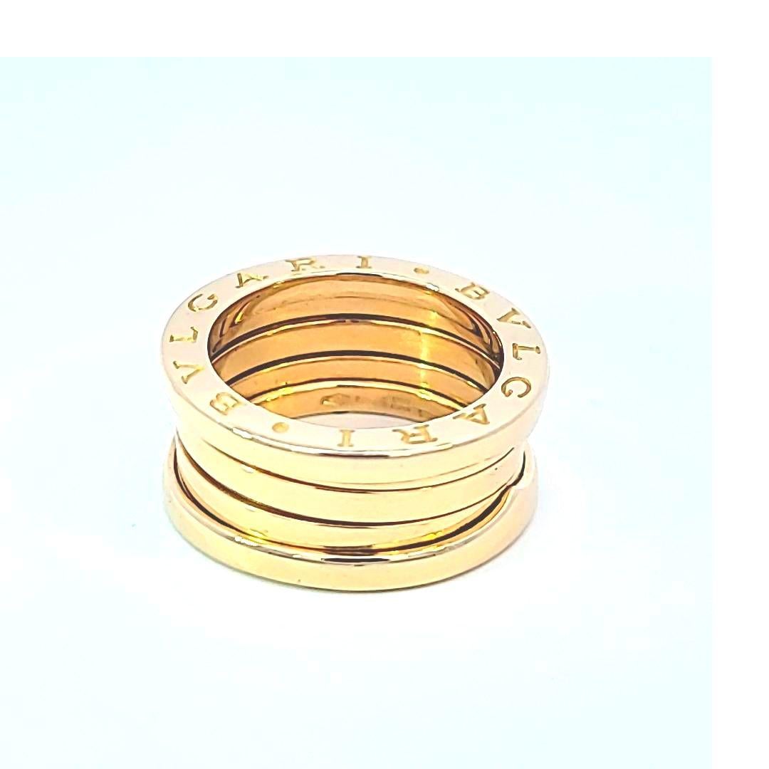 Women's or Men's Bulgari 18 Karat Yellow Gold B.Zero1 Ring For Sale