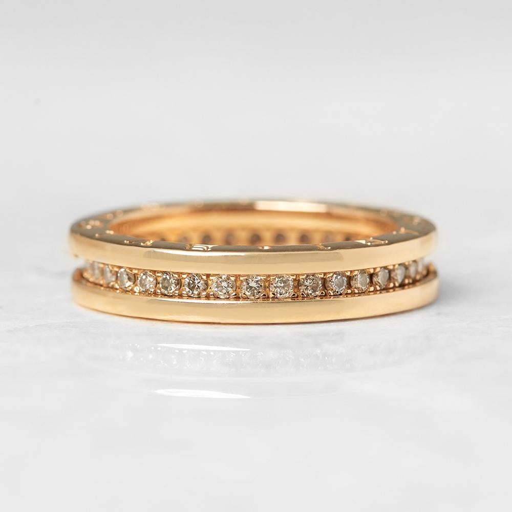 Xupes Code: COM1017
Brand: Bulgari
Description: 18k Yellow Gold Diamond B.Zero 1 Band Ring
Accompanied With: Box Only
Gender: Ladies
UK Ring Size: Q
EU Ring Size: 58
US Ring Size: 8 1/4
Resizing Possible?: NO
Band Width: 5mm
Condition: 9
Material: