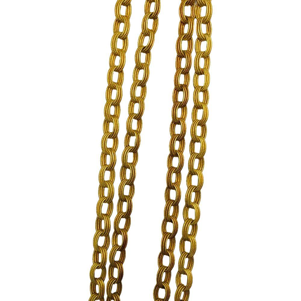 Retro Bulgari 18 Karat Yellow Gold Long Chain Link Necklace