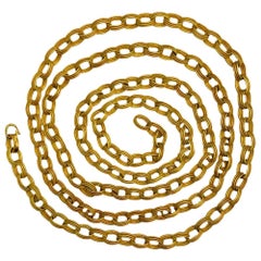 Vintage Bulgari 18 Karat Yellow Gold Long Chain Link Necklace