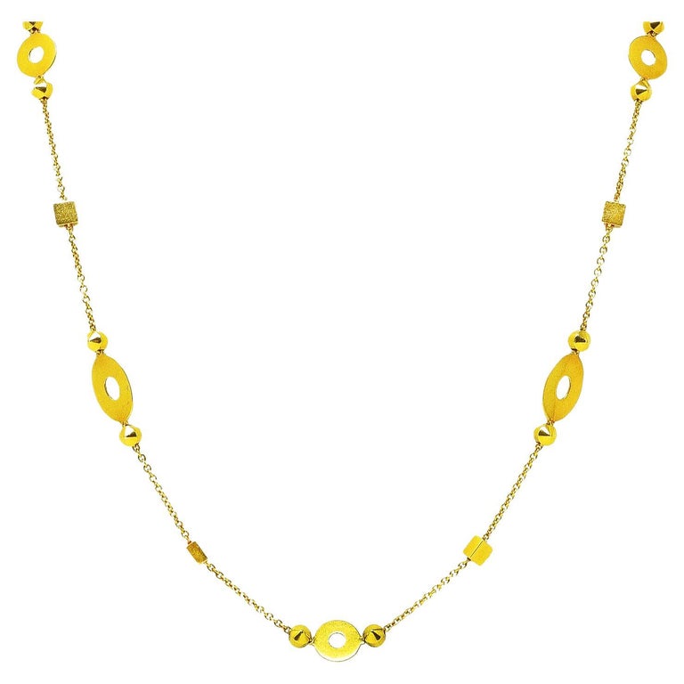Bulgari 18 Karat Yellow Gold Lucea Chain Station Necklace For Sale at ...