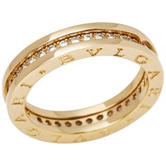 Bulgari 18 Karat Yellow Gold Round Cut Diamond B.Zero 1 Band Ring