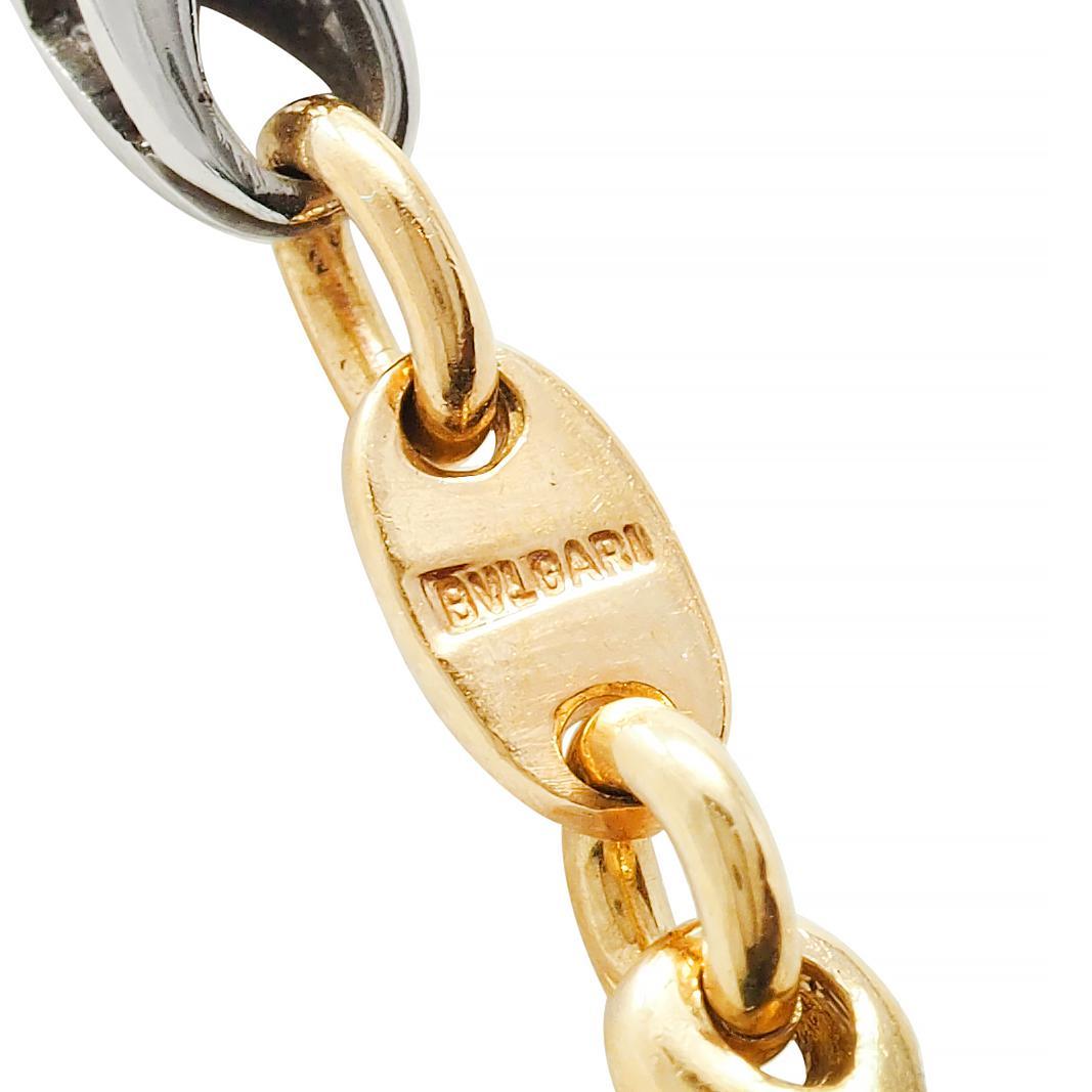 Bulgari 18 Karat Yellow Gold Stainless Steel Pisces Zodiac Flip Pendant Necklace For Sale 5