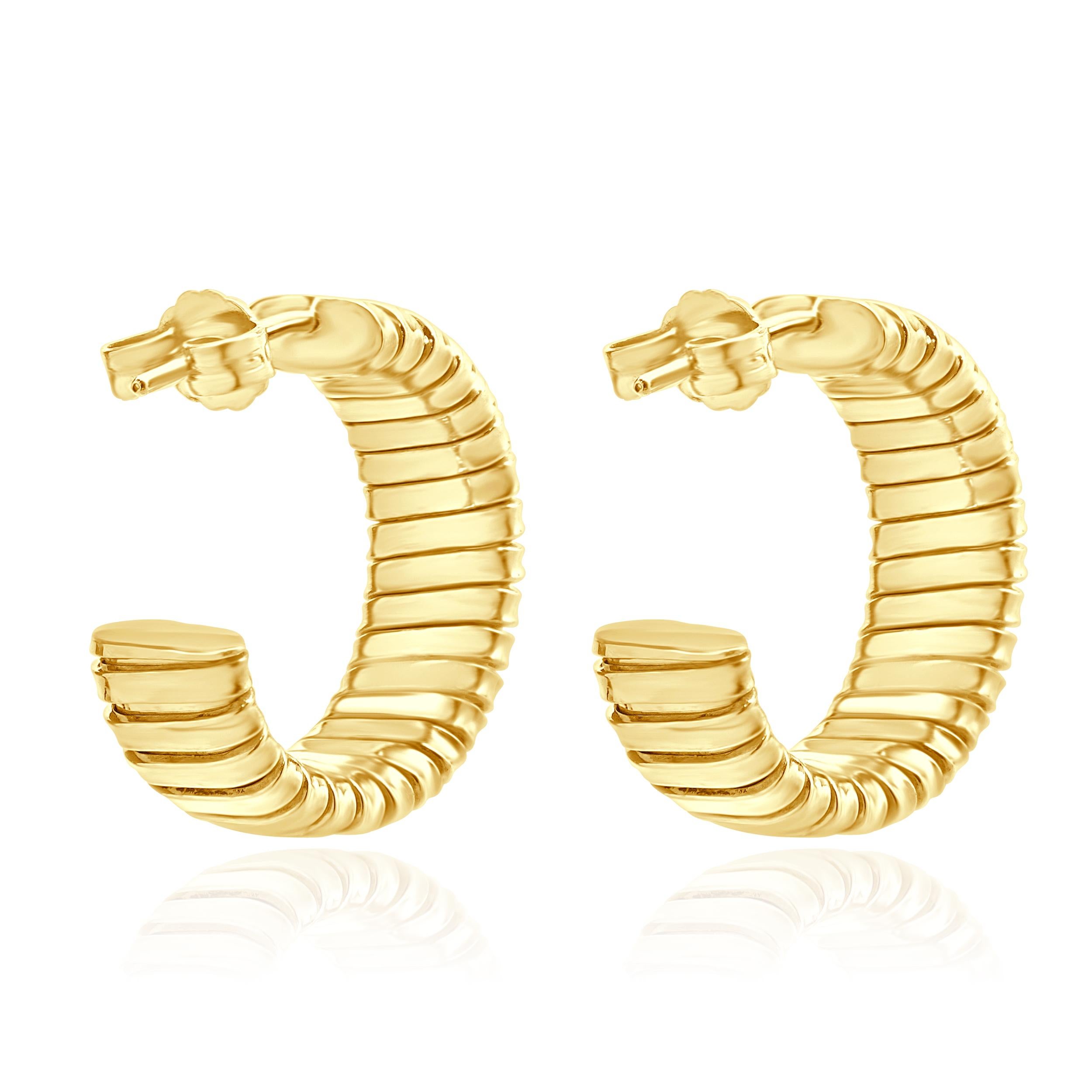 18 Karat Gelbgold Tubagas Creolen Ohrringe im Zustand „Hervorragend“ im Angebot in Scottsdale, AZ