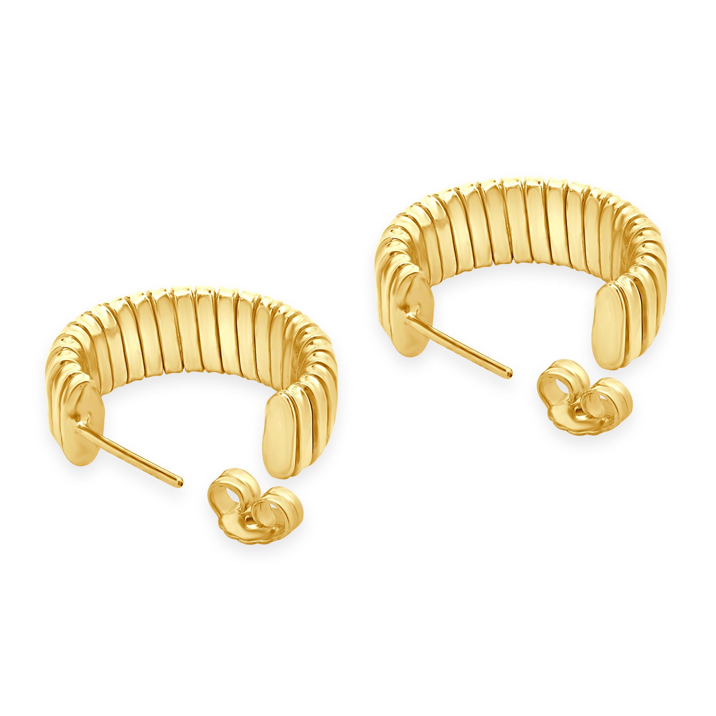 18 Karat Gelbgold Tubagas Creolen Ohrringe Damen im Angebot