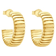 18 Karat Gelbgold Tubagas Creolen Ohrringe