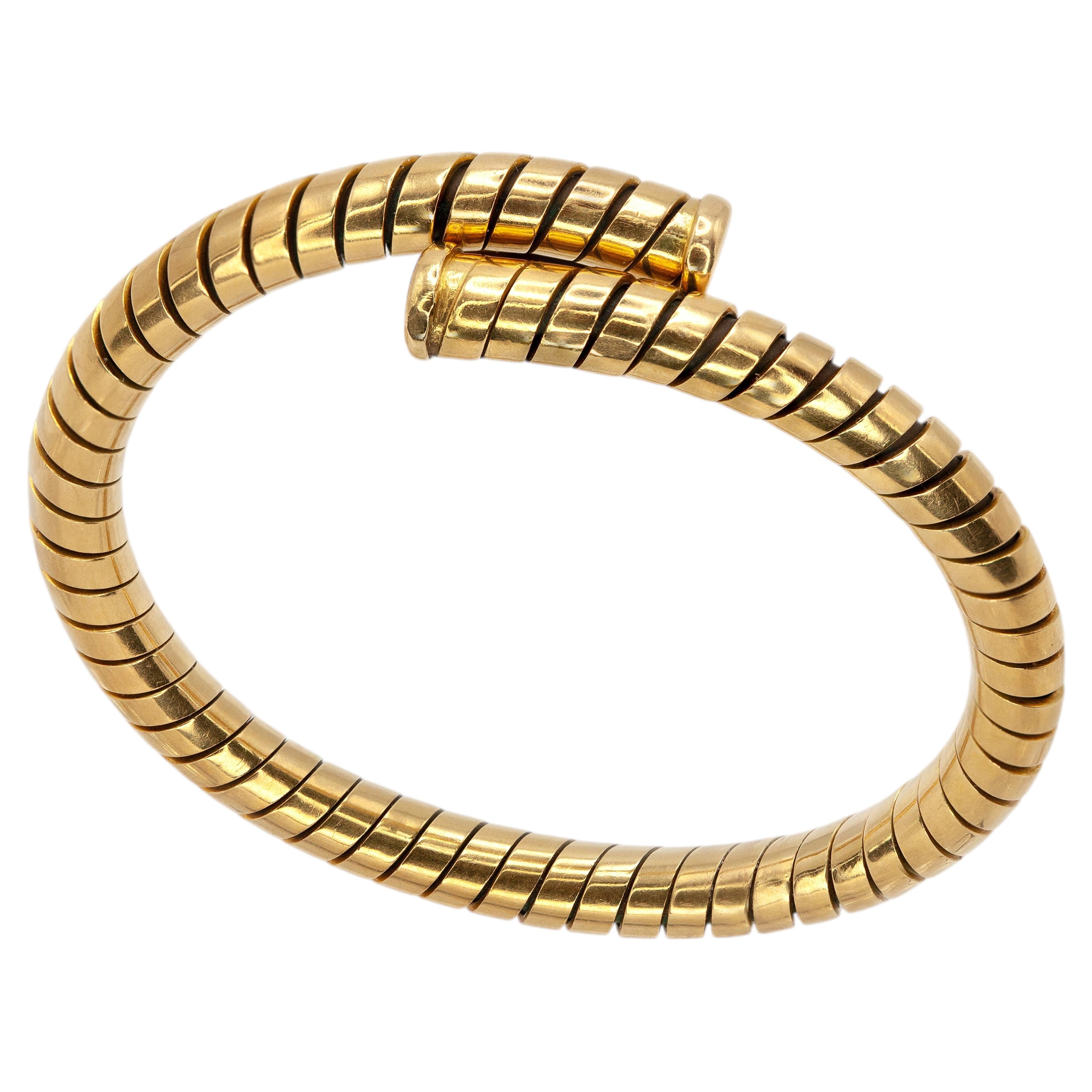 Bracciale a spirale Tubogas Bulgari in oro giallo 18 carati