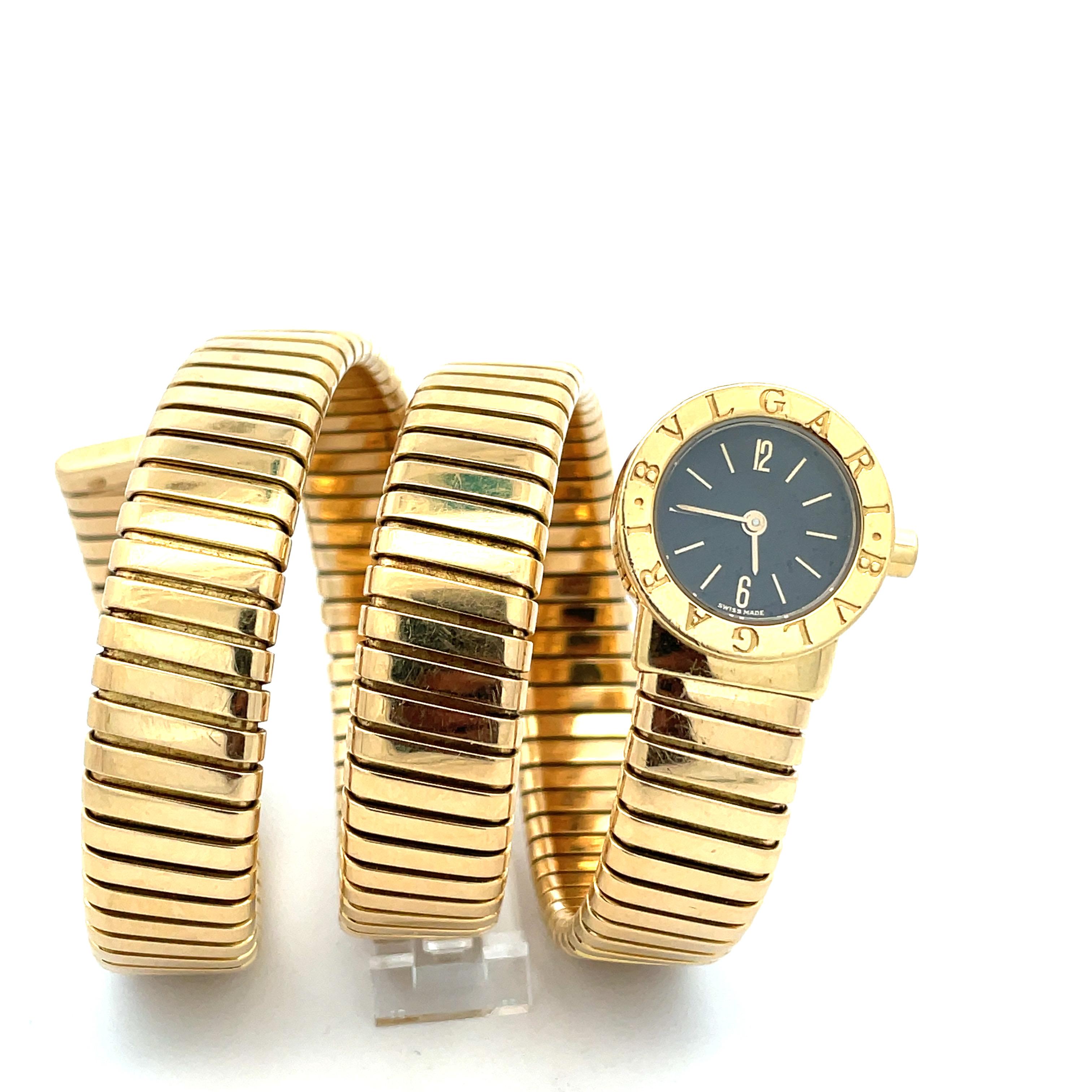 Bulgari Tubogas Serpenti Armbanduhr aus 18 Karat Gelbgold 1