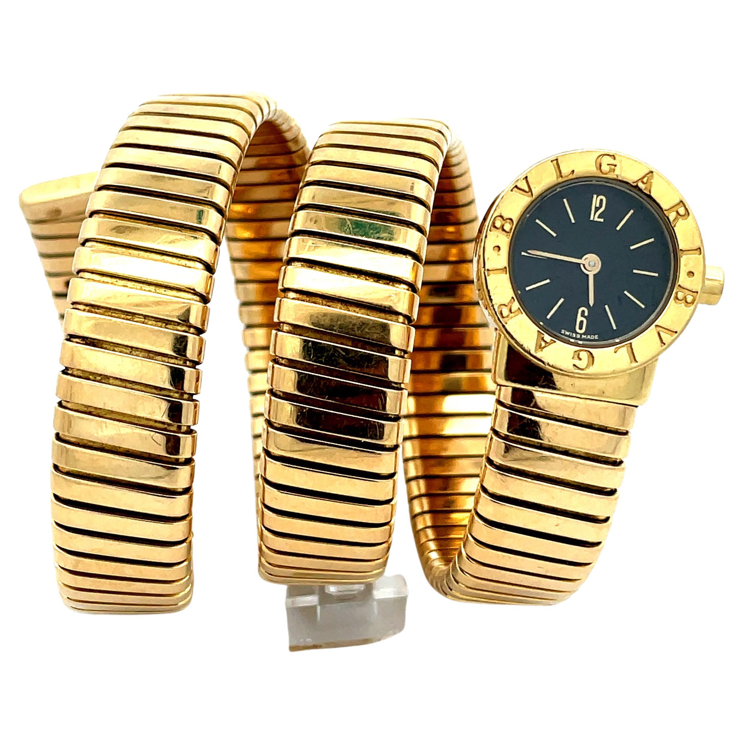 Bulgari Tubogas Serpenti Armbanduhr aus 18 Karat Gelbgold 2