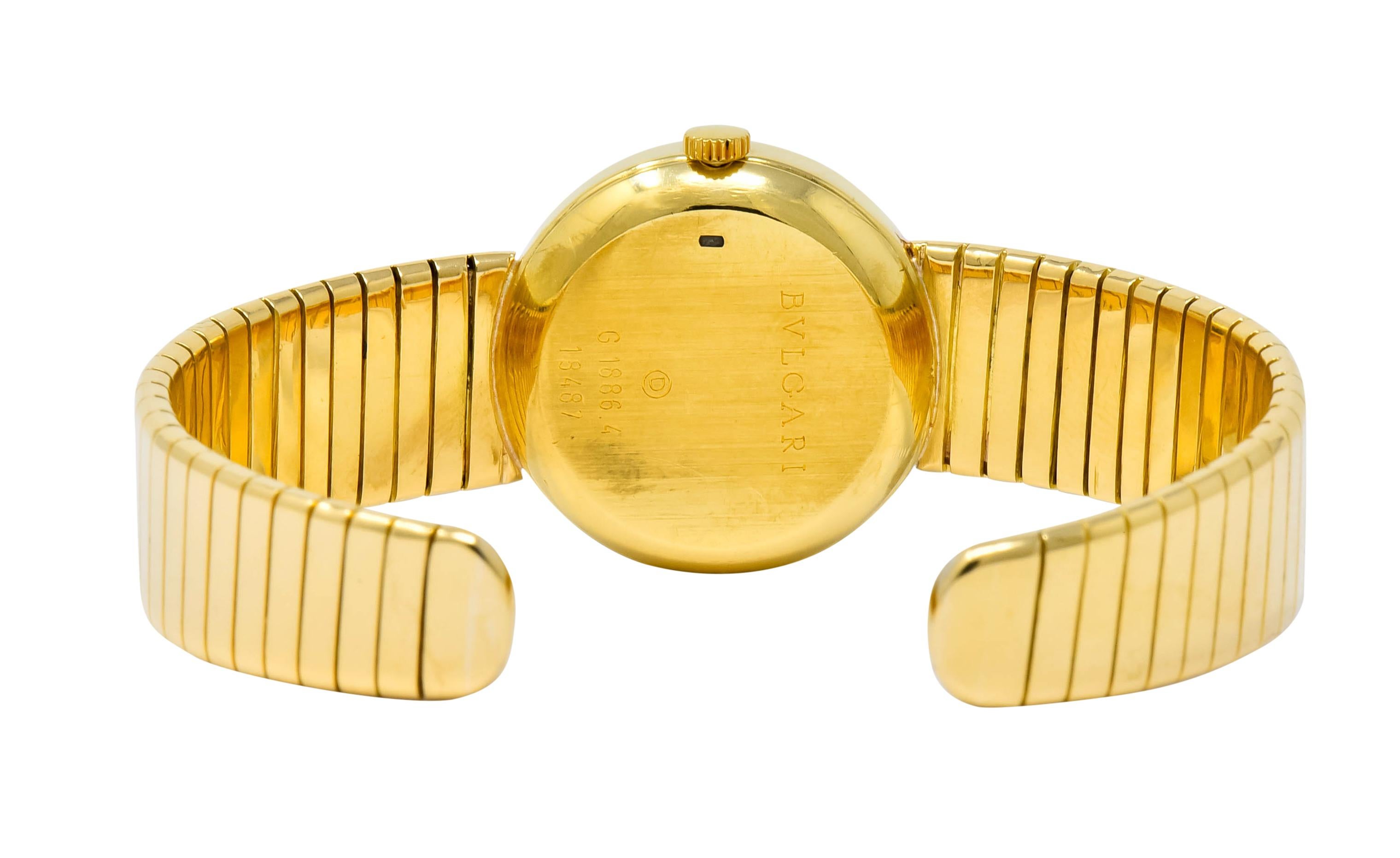 Women's or Men's Bulgari 18 Karat Yellow Gold Tubogas Serpenti Flex Band Wristwatch