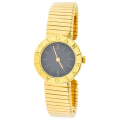 Bulgari 18 Karat Yellow Gold Tubogas Serpenti Flex Band Wristwatch