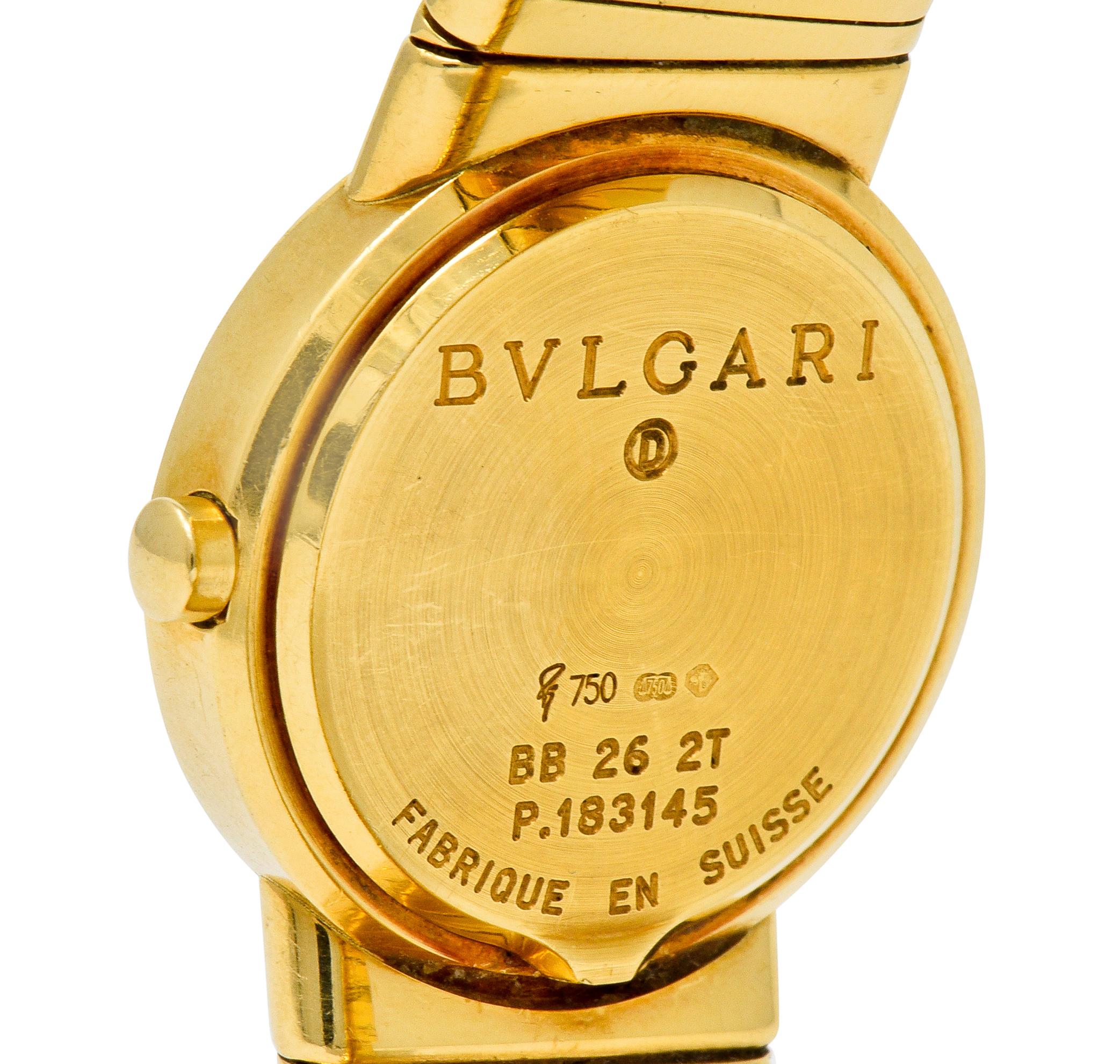 Bulgari 18 Karat Yellow Gold Tubogas Serpenti Flex Band Wristwatch Watch 5