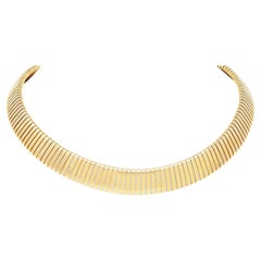 Bulgari 18 Karat Yellow Gold Vintage Tubogas Collar Necklace