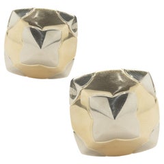 Bulgari, boucles d'oreilles pyramides en or jaune et blanc 18 carats