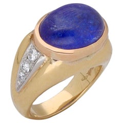 Bulgari 18 Kt. Yellow and White Gold Diamond Sapphire Cocktail Ring, 1980