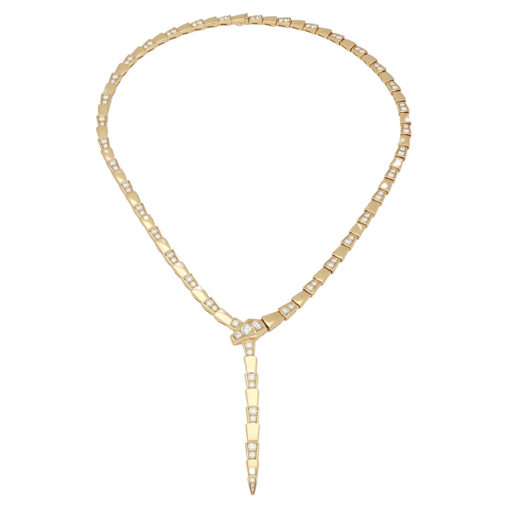 Bulgari 18ct Rose Gold And Diamond 'Serpenti Viper' Necklace Contemporary