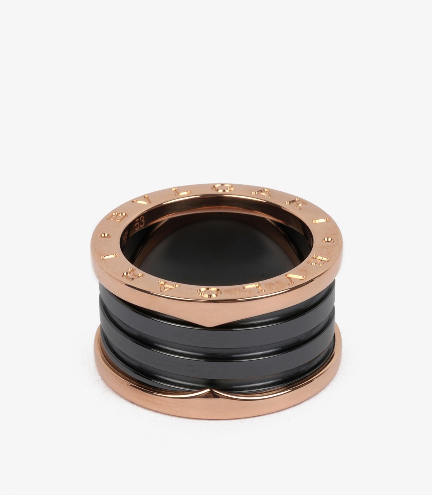 Bulgari 18ct Rose Gold & Black Ceramic B.zero1 Ring

Product Details
Xupes Ref: J1460
Brand: Bulgari
Model: B.zero1 Ring 
Type: Ring
Serial Number: M*****
RRP: £1,940
Material(s): 18ct Rose Gold
UK Ring Size: M
EU Ring Size: 53
US Ring Size: 6