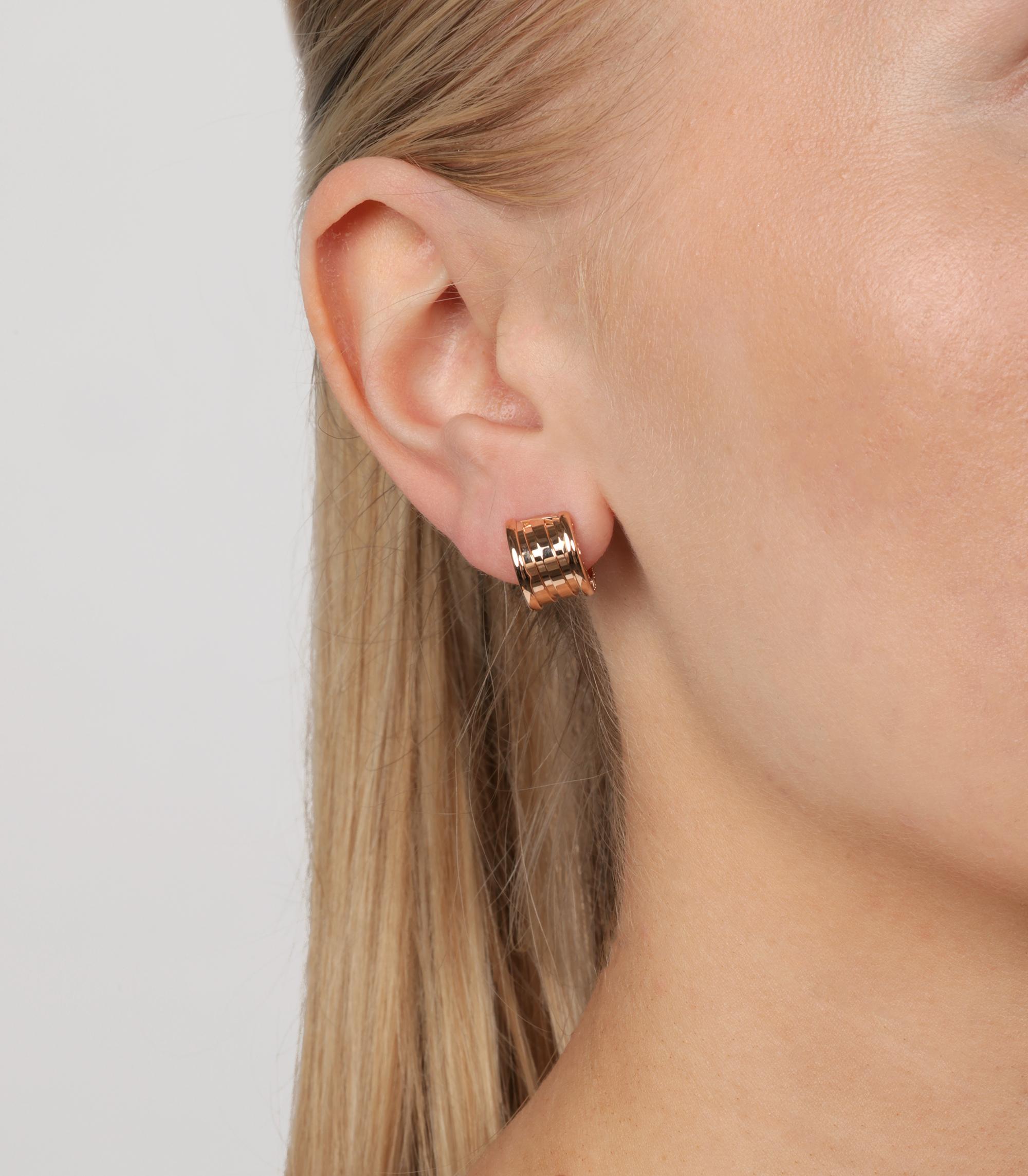 Bulgari 18ct Rose Gold B.Zero1 Ohrringe im Zustand „Hervorragend“ in Bishop's Stortford, Hertfordshire