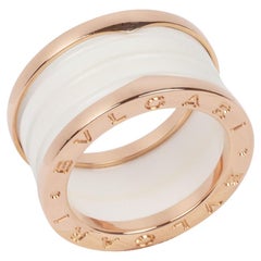 Bulgari 18ct Rose Gold & Weiße Keramik B.zero1 Ring