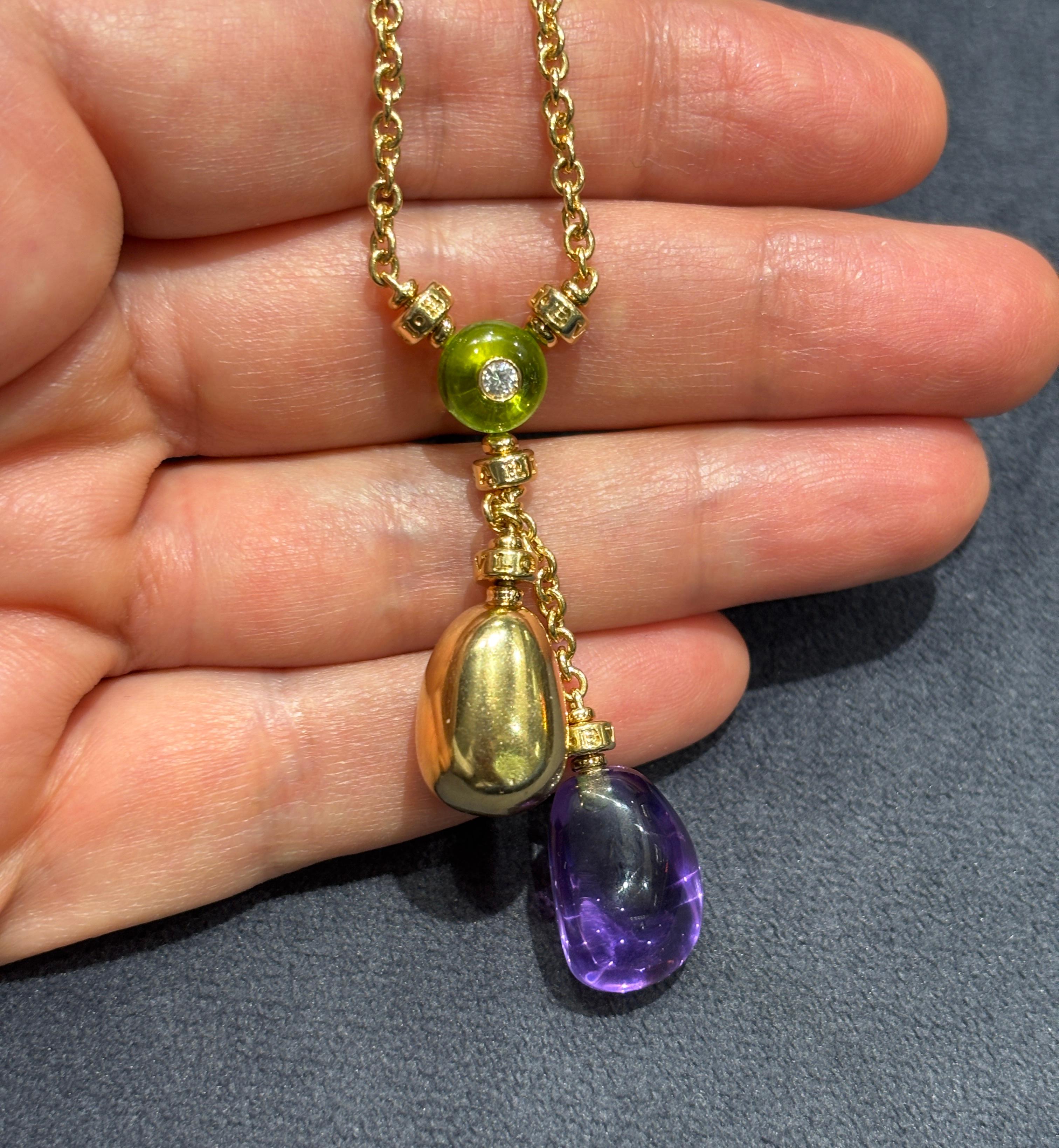 Contemporaneo Collana Bulgari in oro 18k con ametista e citrino