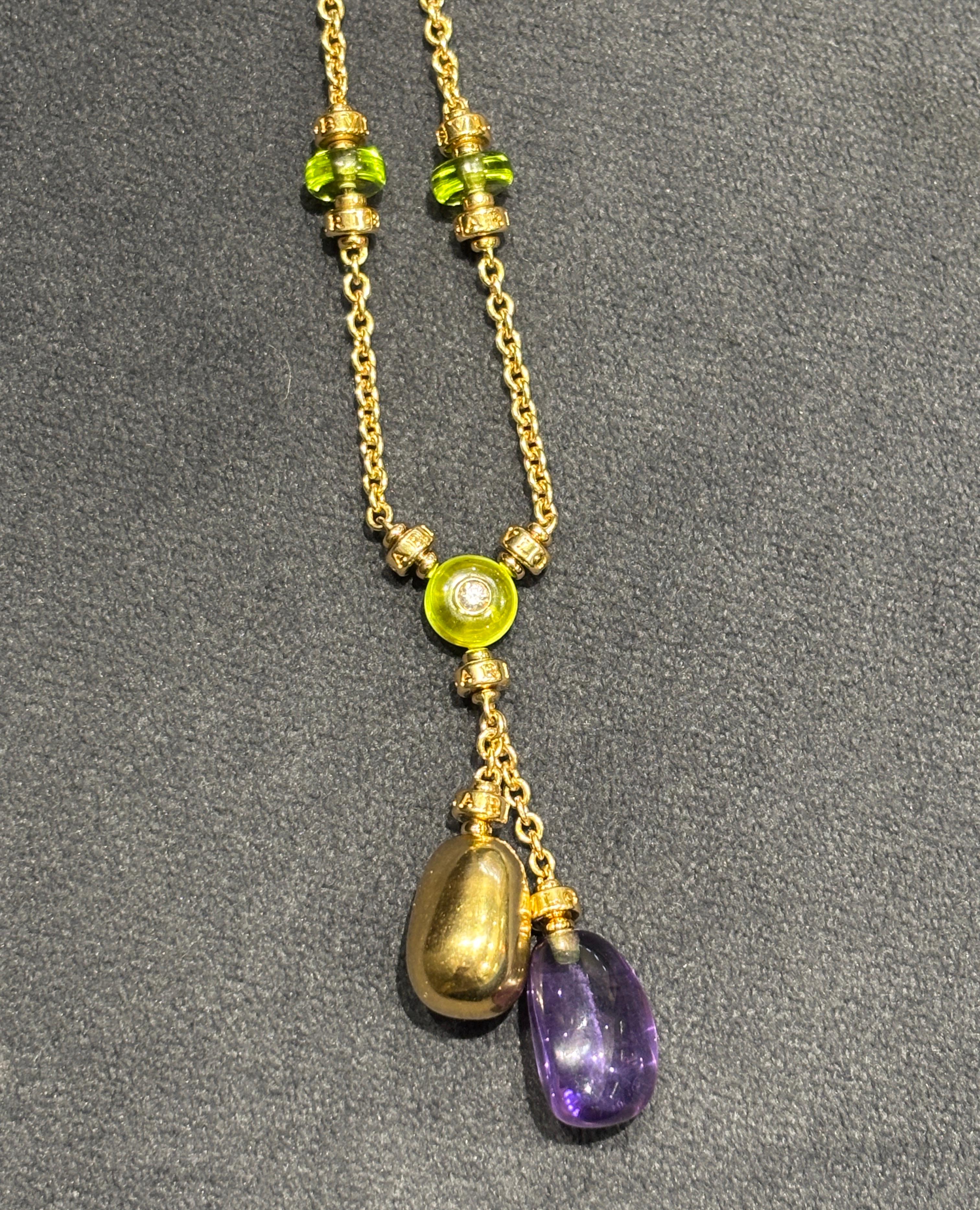 Collana Bulgari in oro 18k con ametista e citrino In condizioni buone a London, GB