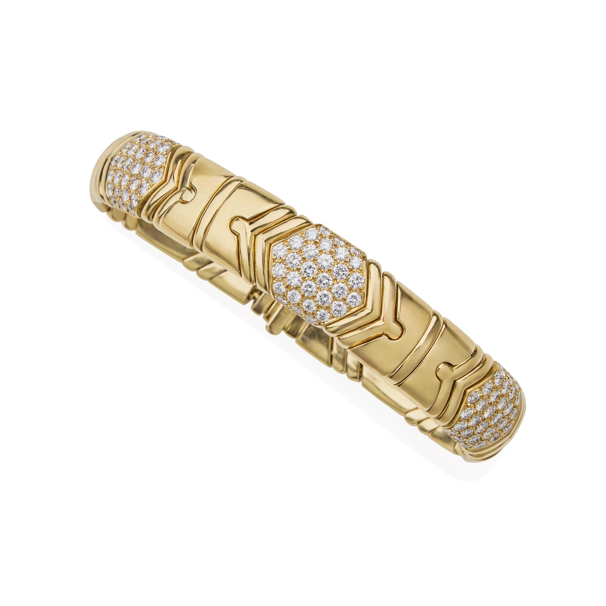 Brilliant Cut Bulgari 18K Gold and Diamond 