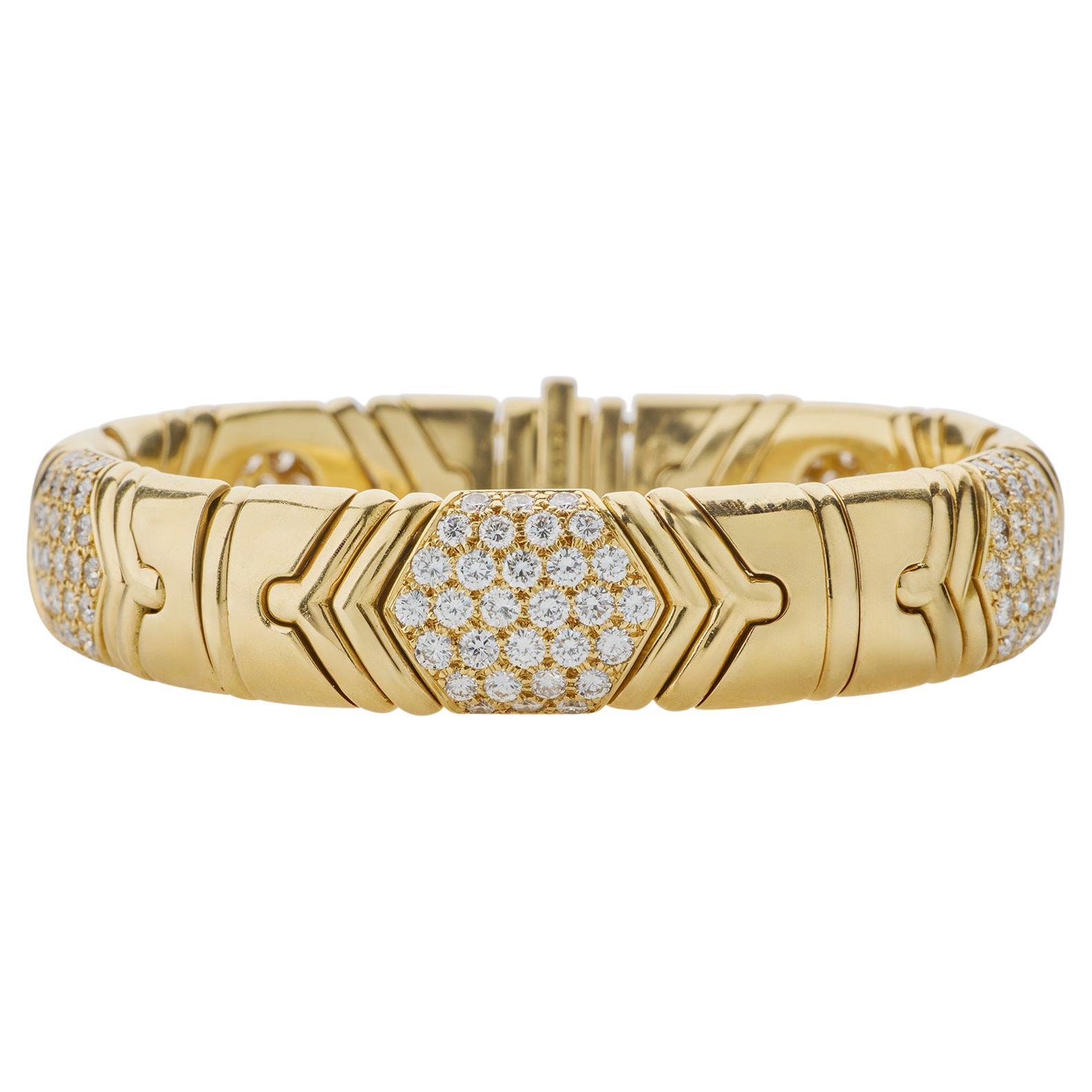 Bulgari 18K Gold and Diamond "Parentesi" Bracelet