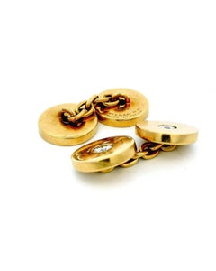 Bulgari 18k Gold Vier Diamanten Kreis Manschettenknöpfe