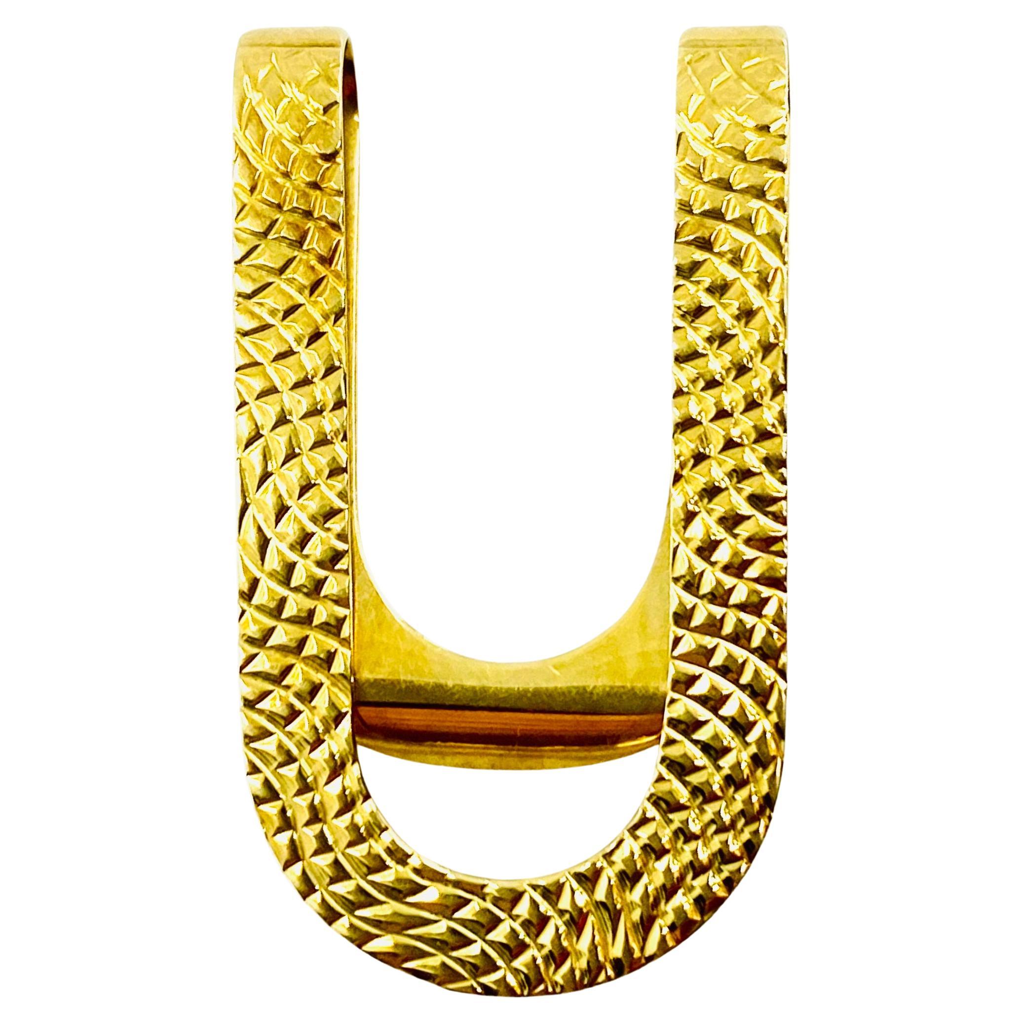 Bulgari 18k Gold Money Clip Brooch In Good Condition In Beverly Hills, CA