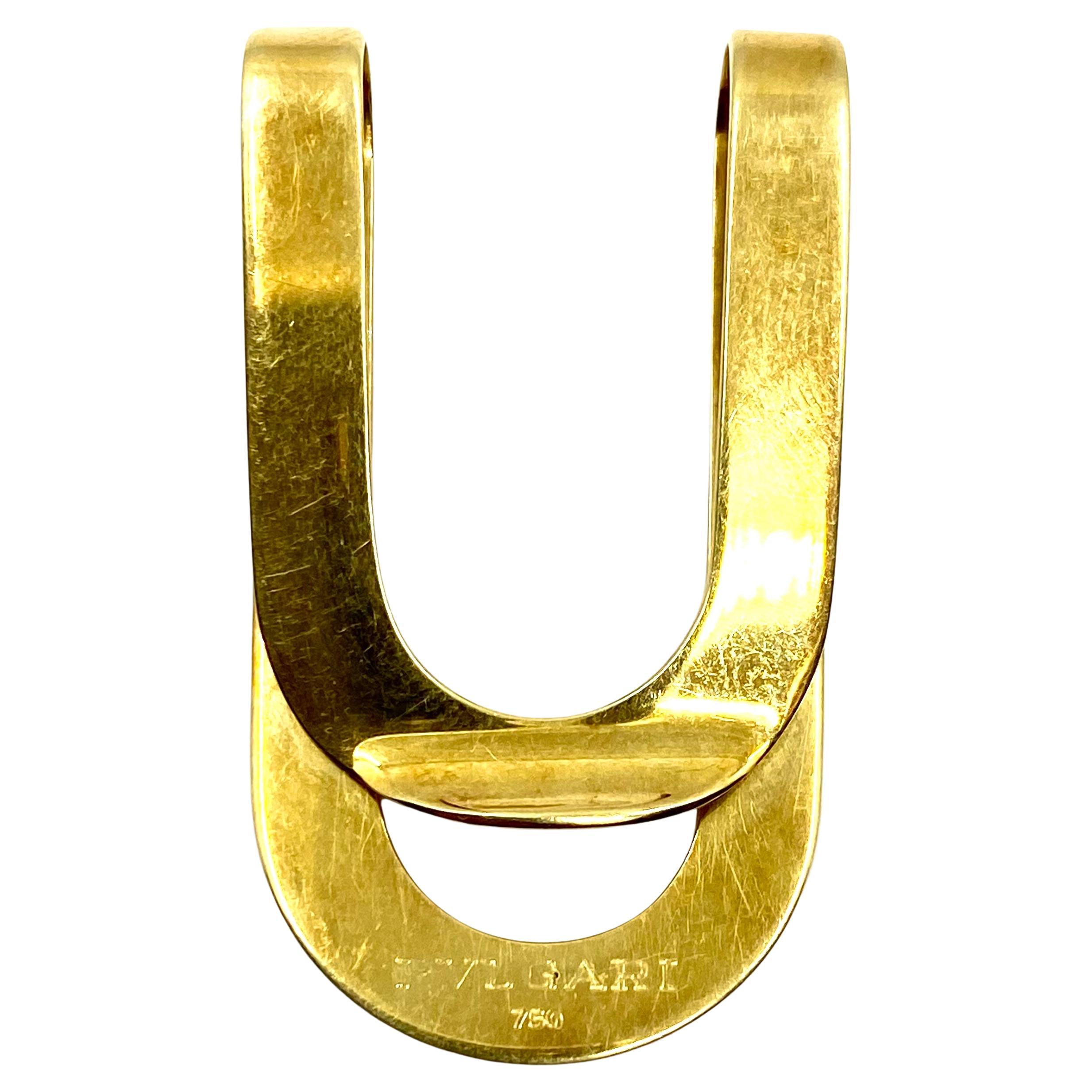 Women's or Men's Bulgari 18k Gold Money Clip Brooch
