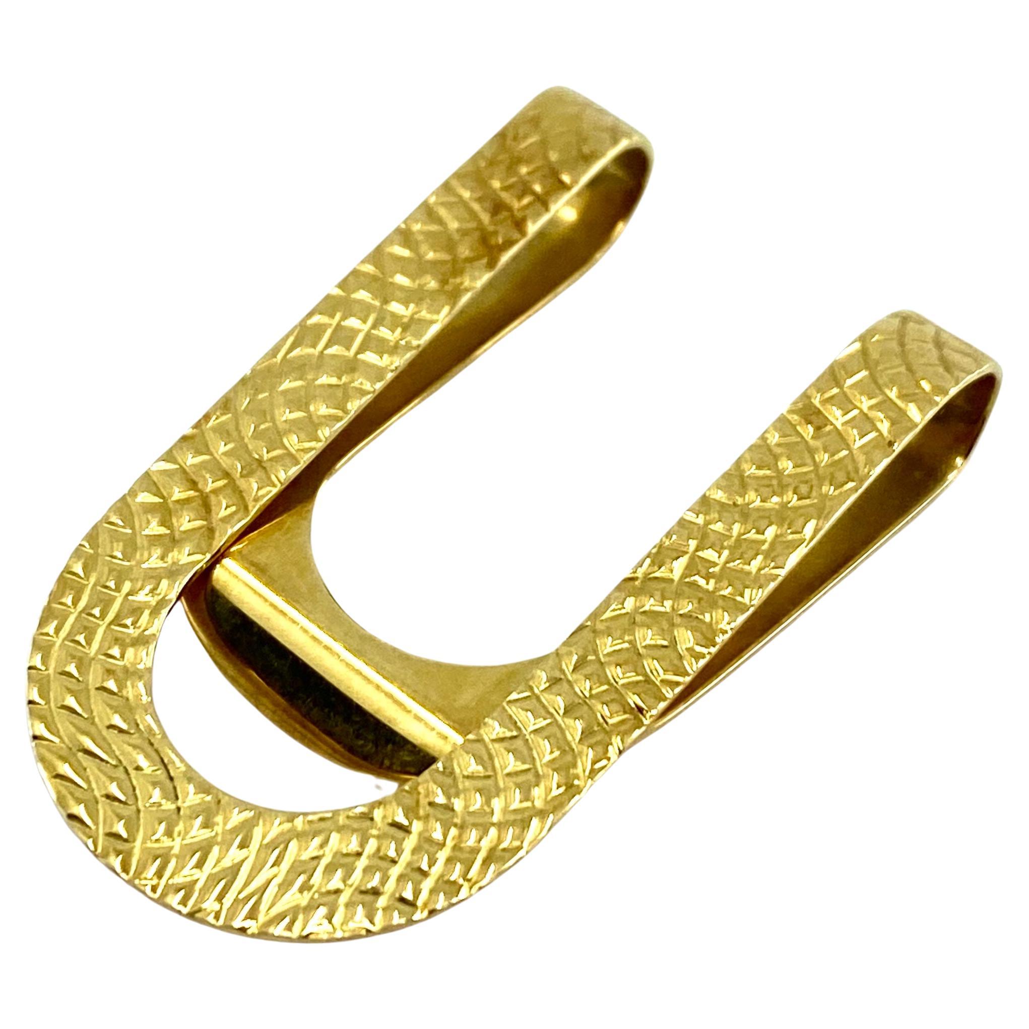 Bulgari 18k Gold Money Clip Brooch