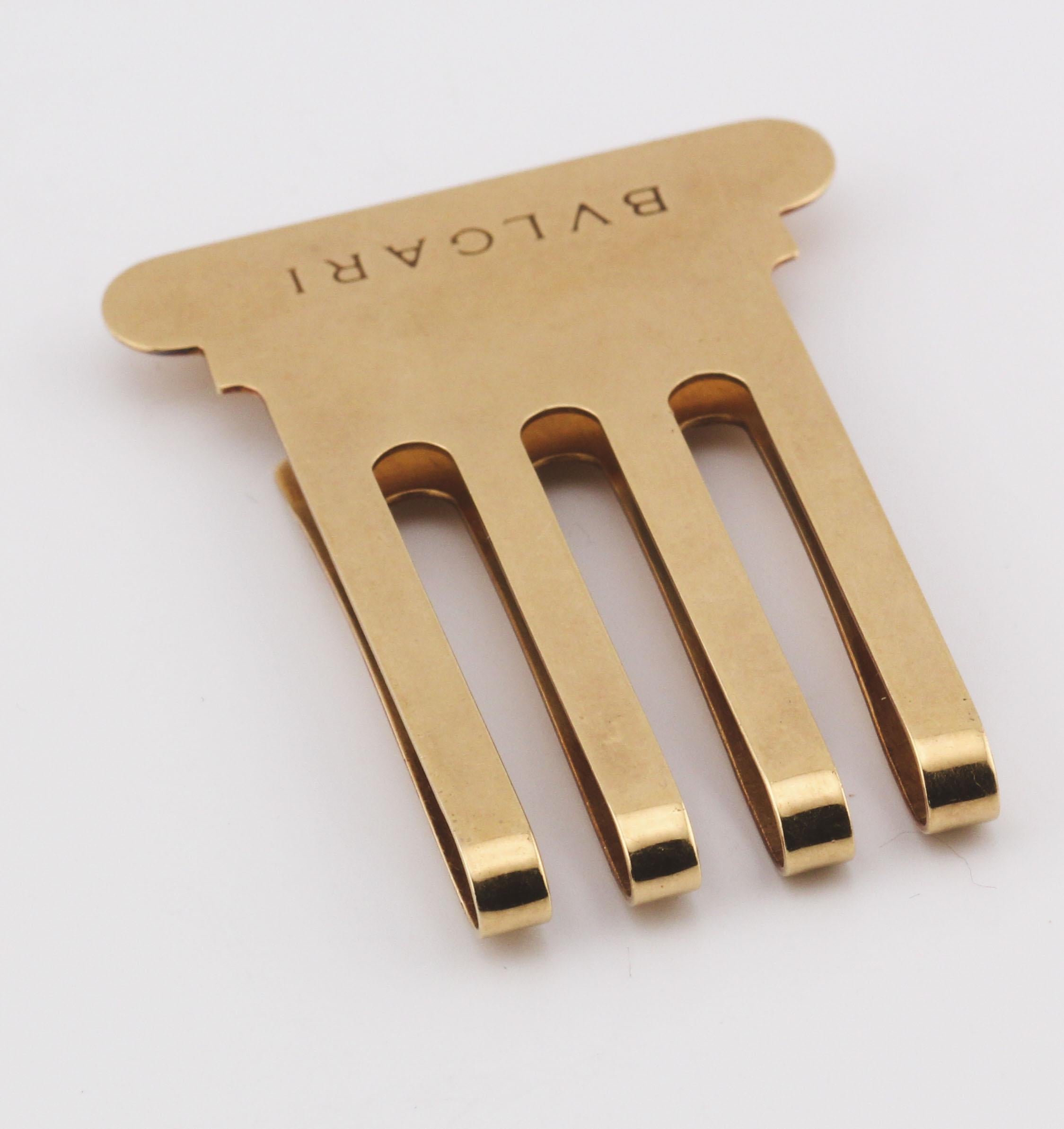 Women's or Men's Bulgari 18k Gold Moneyclip For Sale