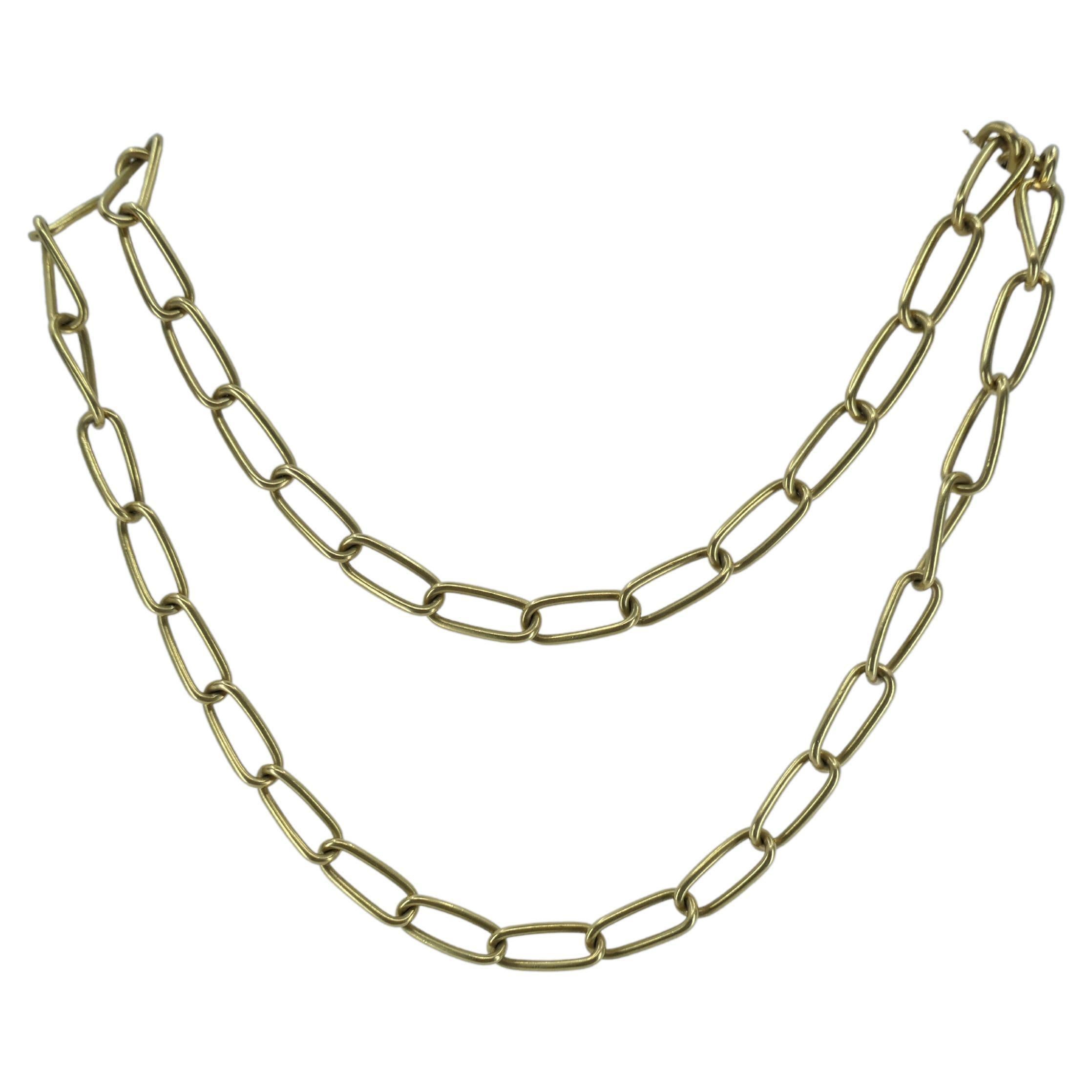 Women's or Men's Bulgari 18k Gold Necklace Twisted Link For Sale