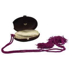 Bulgari 18 Karat Gold Purse Clutch with Interior Mirror and Tassel