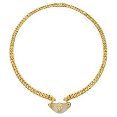 Bulgari 18k Gold, Rock Crystal, Sapphire and Diamond Necklace