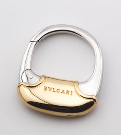 Bulgari 18k Gold Steel Keyring Key Holder